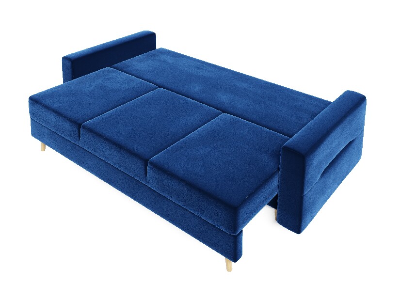 Kauč na razvlačenje Bergenia (plava + ružičasti jastuci)