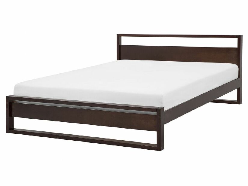 Bračni krevet 160 cm GIACOMO (s podnicom) (tamno drvo)