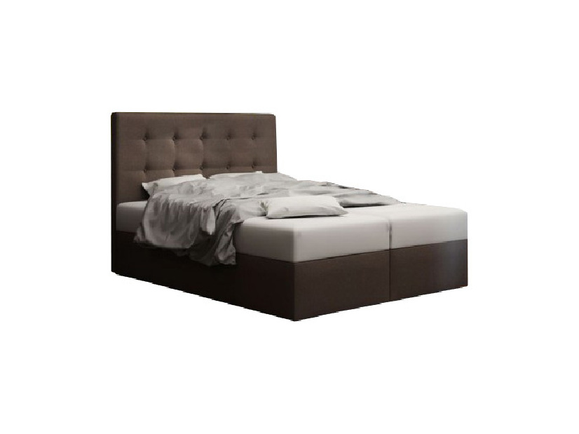Bračni krevet Boxspring 160 cm Duel 1 (tamnosmeđa) (s madracem i prostorom za odlaganje)