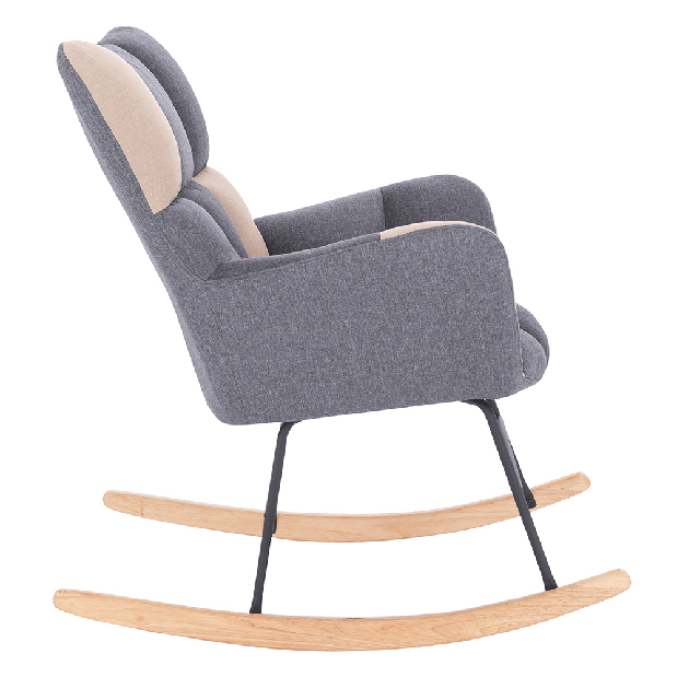 Dizajnerska fotelja za ljuljanje Kerem (Siva + bež)