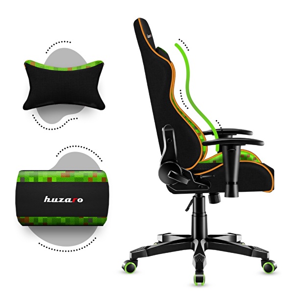 Dječja gaming stolica Rover 6 (crna + zelena)