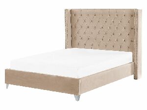 Bračni krevet 160 cm LUBECK (s podnicom) (bež)