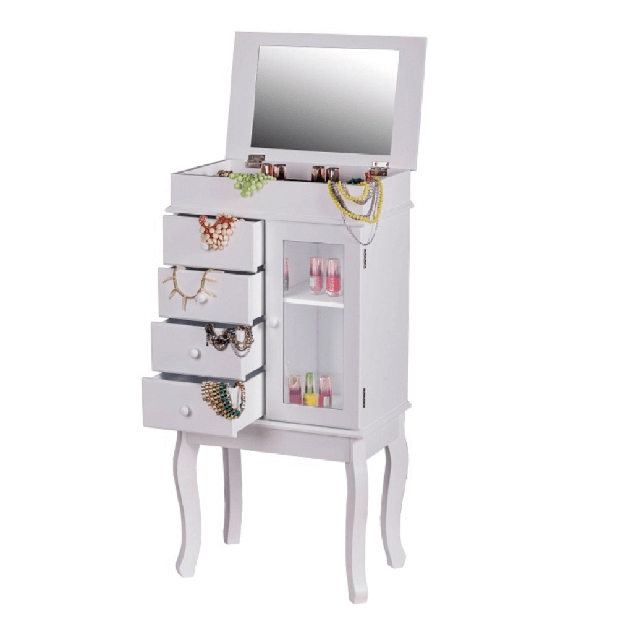 Kutija za nakit s ogledalom Remi (bijela) 