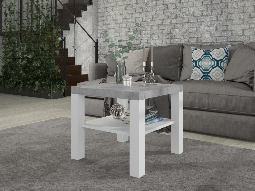 Stolić za kavu Bijou (bijela + beton)