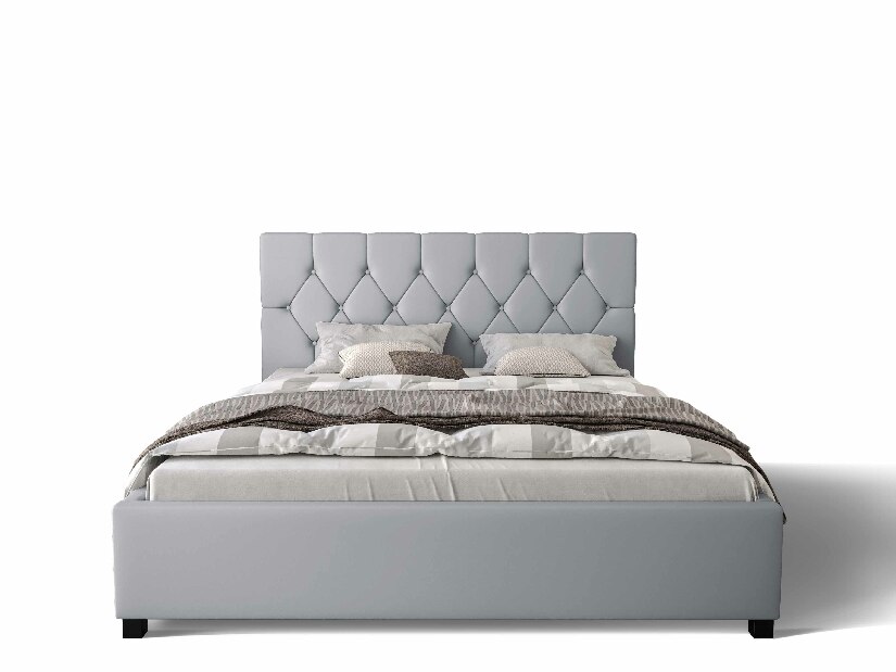 Bračni krevet 180 cm Sylvie (siva) (s podnicom i prostorom za odlaganje)