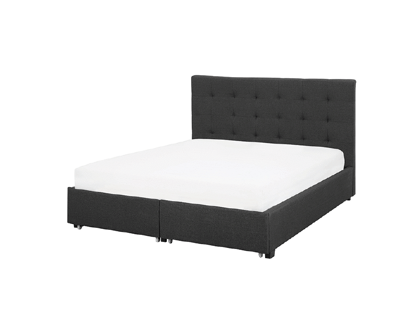 Bračni krevet 160 cm ROLLA (s podnicom i prostorom za odlaganje) (tamno siva)