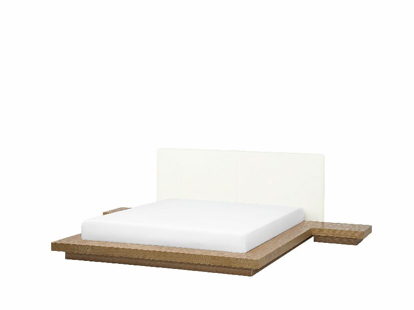 Bračni krevet 160 cm ZEPHYRE (s podnicom) (svijetlo drvo)