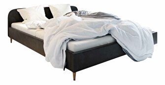 Bračni krevet 160 cm Lon (crna) (bez podnice i prostora za odlaganje)
