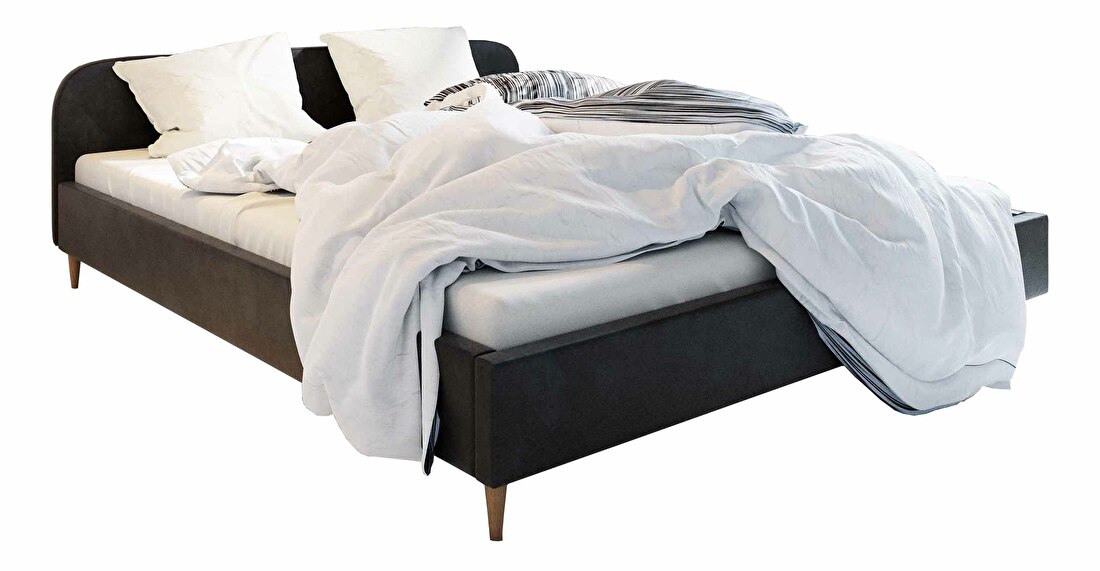 Bračni krevet 140 cm Lon (crna) (bez podnice i prostora za odlaganje)