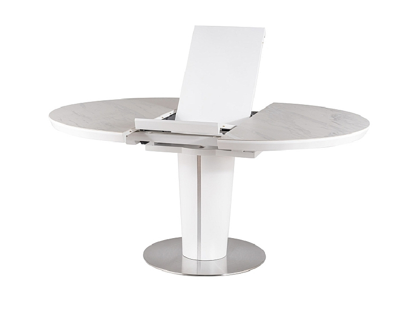 Blagovaonski stol na razvlačenje 120-160 cm Oris (bijela + mramor bijeli) (za 4 do 6 osoba)