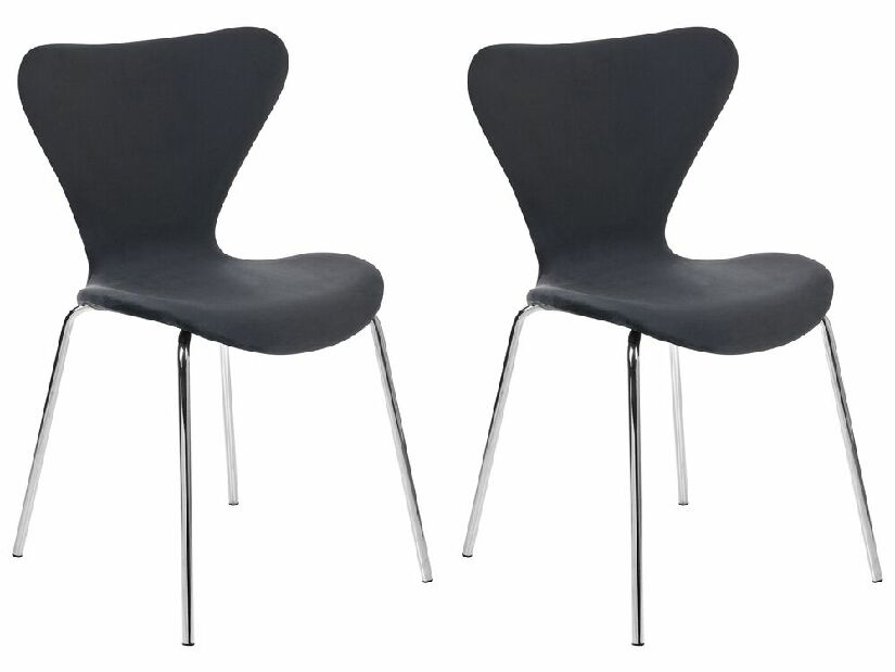 Set blagovaonskih stolica (2 kom.)- Baylor (crna + srebrna)