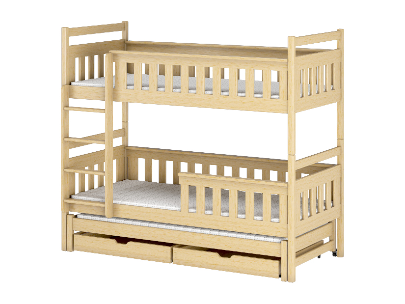 Dječji krevet 80 x 180 cm KARLA (s podnicom i prostorom za odlaganje) (borovina)