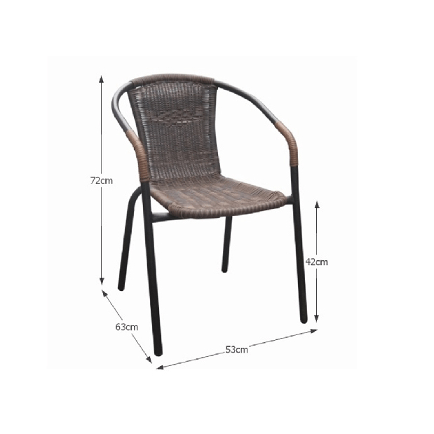 Vrtna stolica Durley (smeđa + crna) 