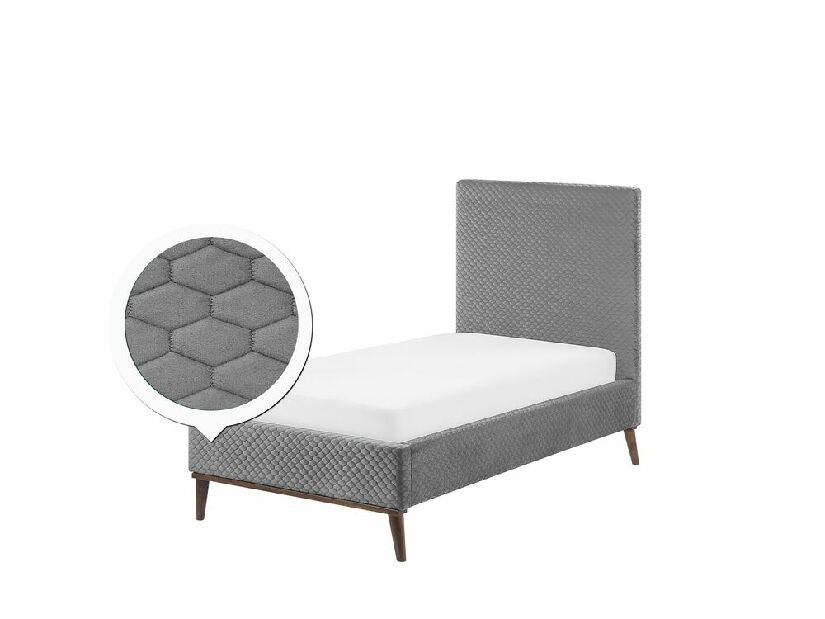 Jednostruki krevet 90 cm BARON (svijetlo siva) (s podnicom)