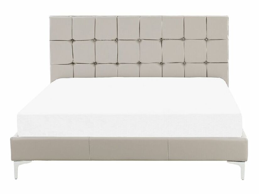 Bračni krevet 140 cm AMART (siva) (eko koža) (s podnicom)