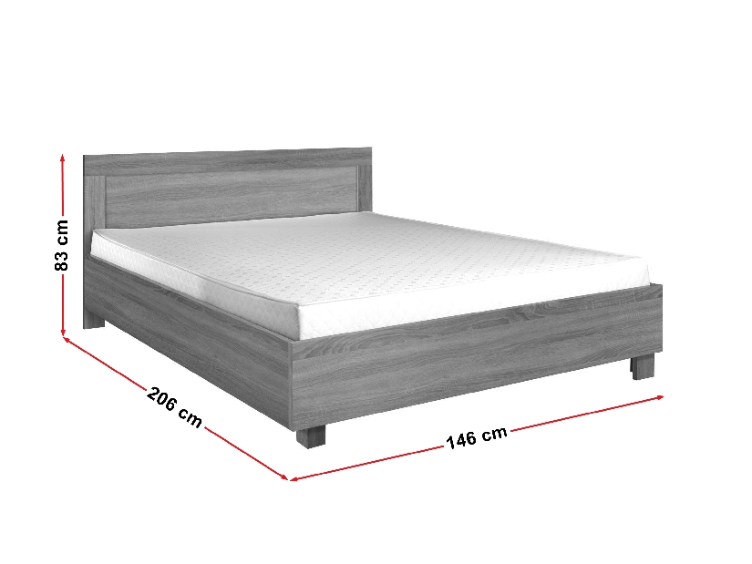 Bračni krevet 140 cm Camber C23 (bijela) (S podnicom) 