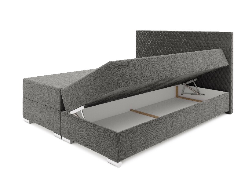 Bračni krevet 140 cm Harlan (zelena) (s podnicom, madracem i prostorom za odlaganje)