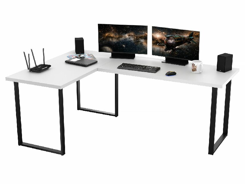 Kutni PC stol Vintid (bijela + crna) *rasprodaja