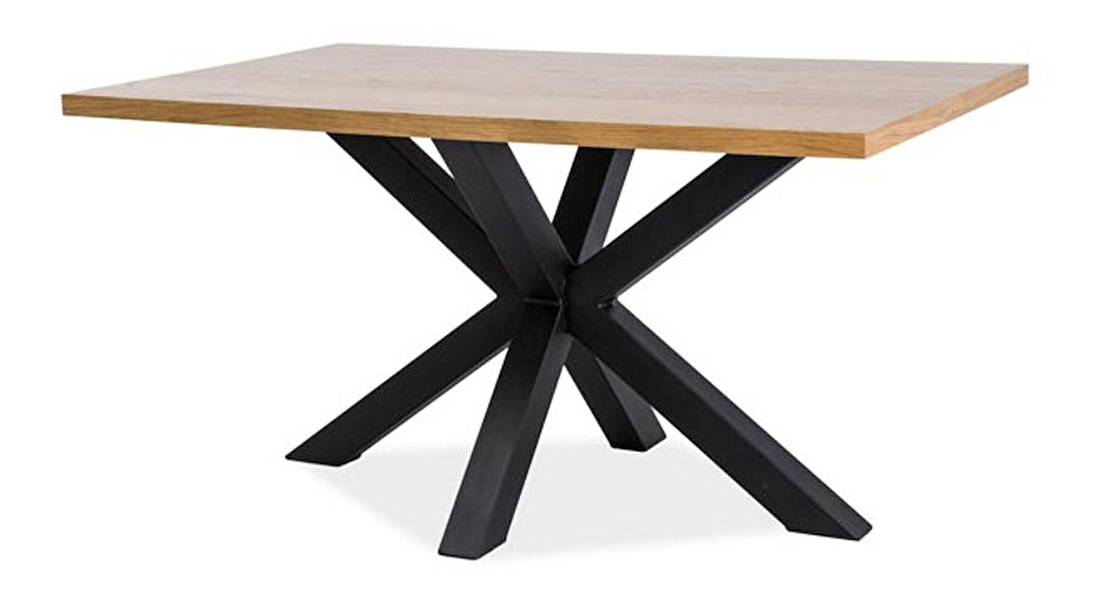 Blagovaonski stol 180 cm Cecily (hrast + crna mat) (za 6 do 8 osoba)