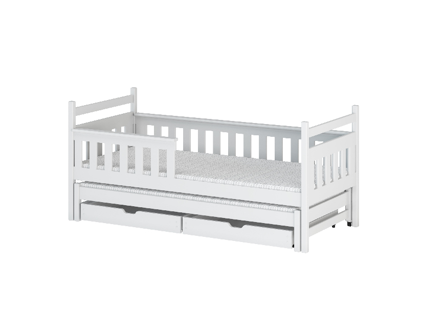 Dječji krevet 90 x 190 cm DORIA (s podnicom i prostorom za odlaganje) (bijela)