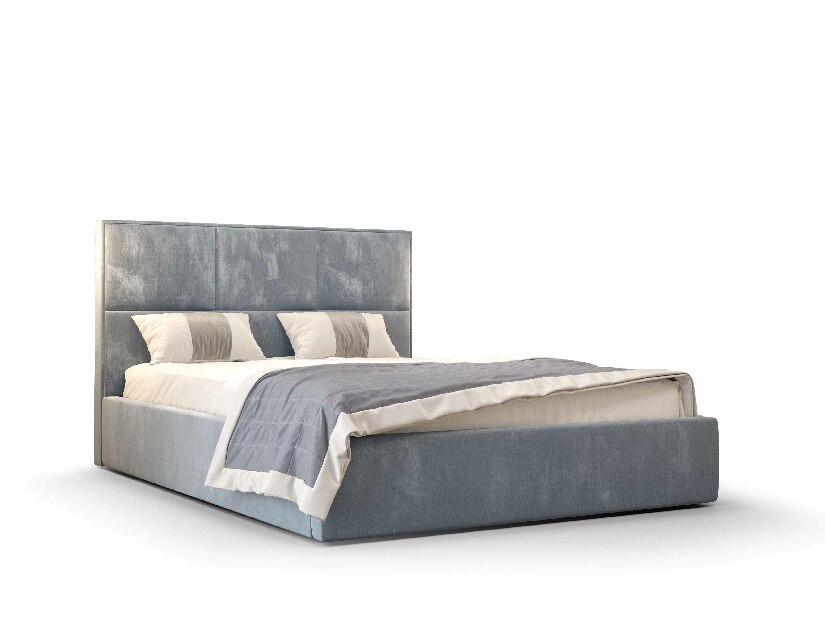 Bračni krevet 160 cm Elna (svijetloplava) (s podnicom i prostorom za odlaganje)