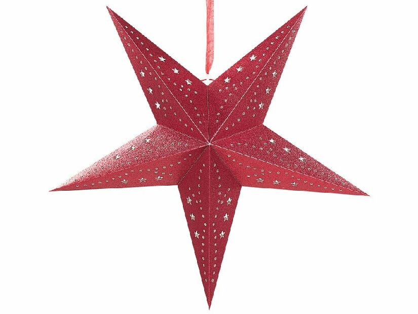 Set 2 viseće zvijezde 45 cm Monti (svjetlucava crvena)