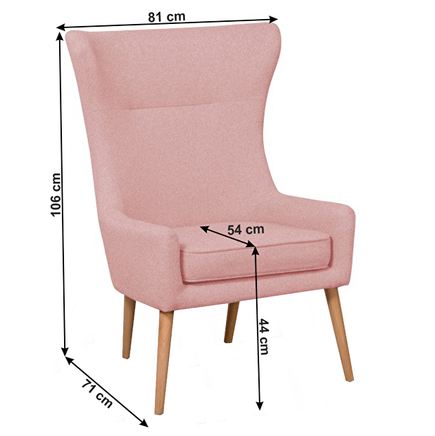 Fotelja Faloria (ružičasta)