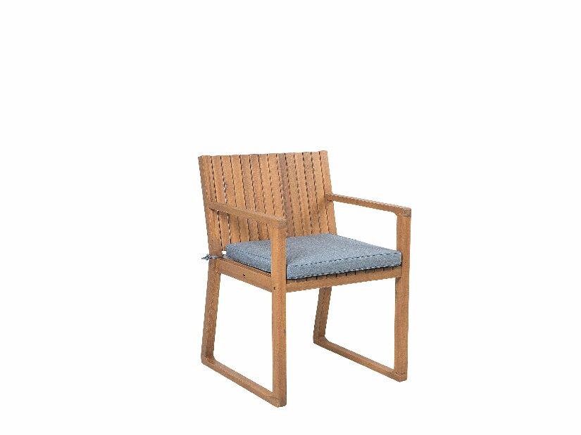 Set stolica 8 kom. Sasan (svijetlo smeđa) (s plavim jastučićima)