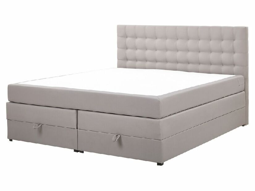 Kontinentalni krevet 160 cm MAGNEZ (siva) (s madracem i prostorom za odlaganje)
