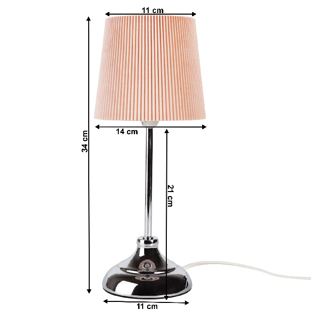 Stolna lampa Gerdon (srebrna + ružičasta)