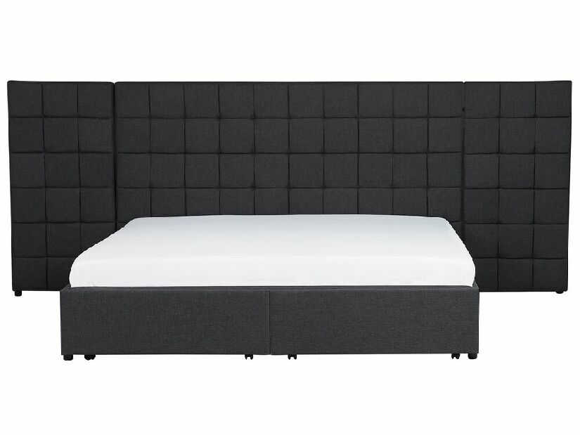 Bračni krevet 180 cm MALI (s podnicom i prostorom za odlaganje) (siva)