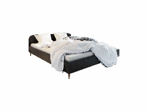 Bračni krevet 160 cm Lon (crna) (bez podnice i prostora za odlaganje)