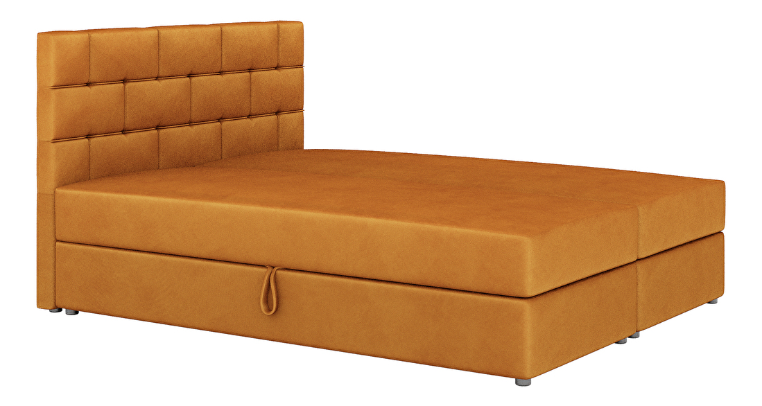 Bračni krevet Boxspring 180x200 cm Waller Comfort (boja senfa) (s podnicom i madracem)