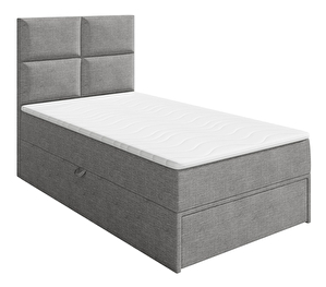 Jednostruki krevet 100 Hills 1 (siva) (s podnicom, madracem i prostorom za odlaganje)