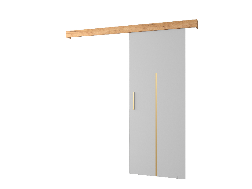 Klizna vrata 90 cm Sharlene X (bijela mat + craft zlatni + zlatna)