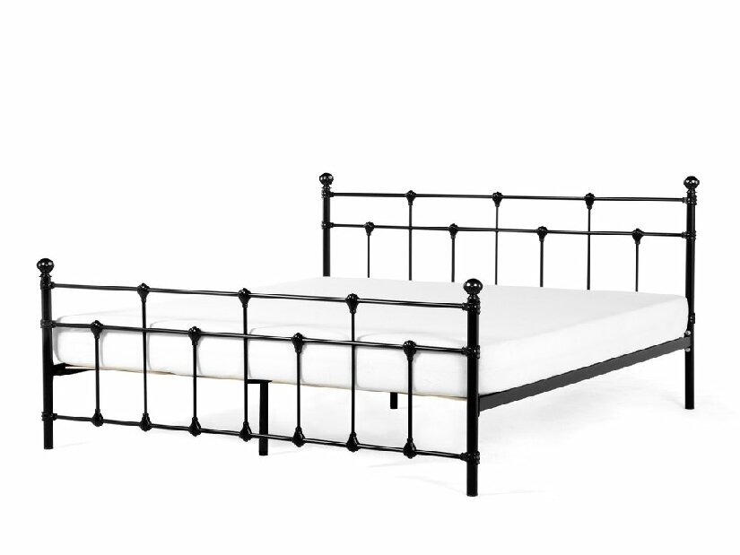 Bračni krevet 180 cm LUXO (s podnicom) (crna)