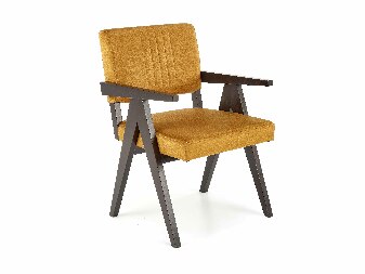 Blagovaonska stolica Meta (drvo ebanovine + boja senfa + Monolith 48)