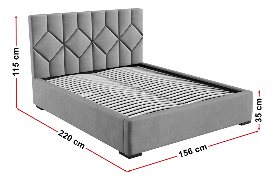 Tapeciran krevet 140x200 cm Veggie (sivo-smeđa)