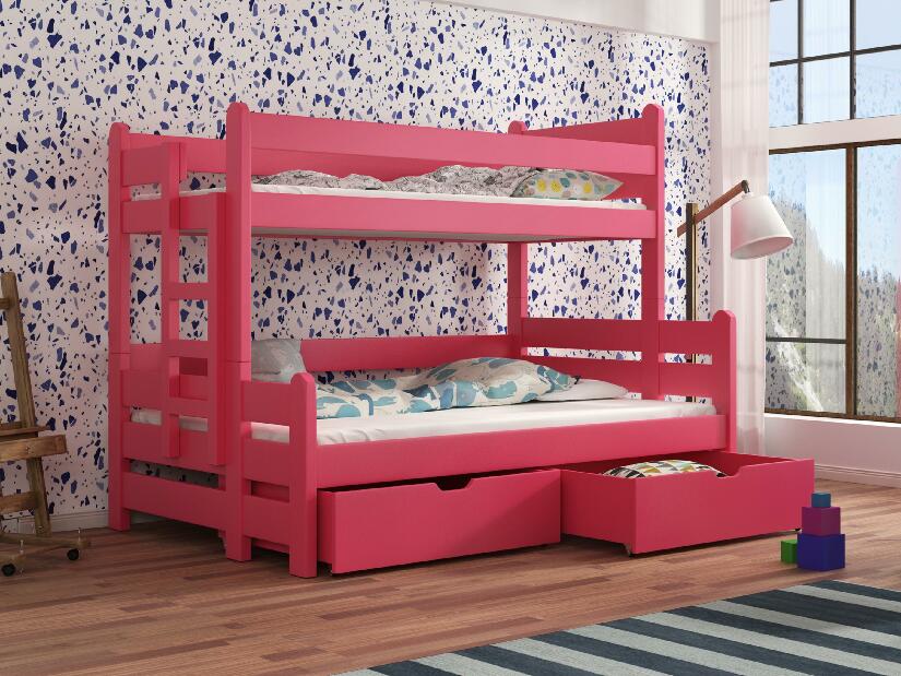 Dječji krevet na kat 90 cm Bivi (ružičasta) 