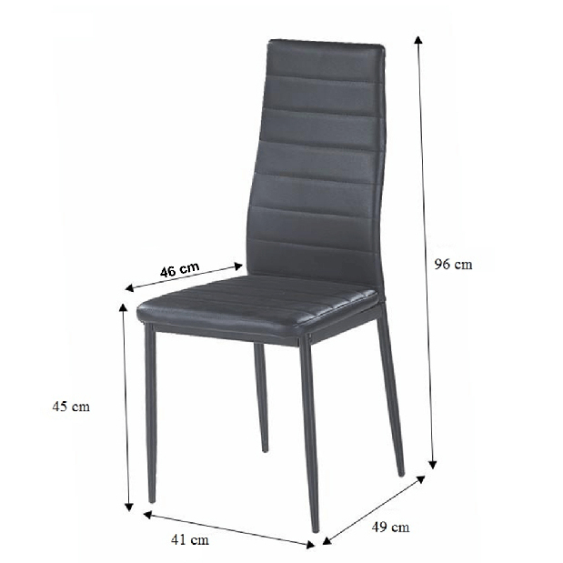 Blagovaonska stolica (2 kom.) Collort nova (crna ekokoža) *rasprodaja 