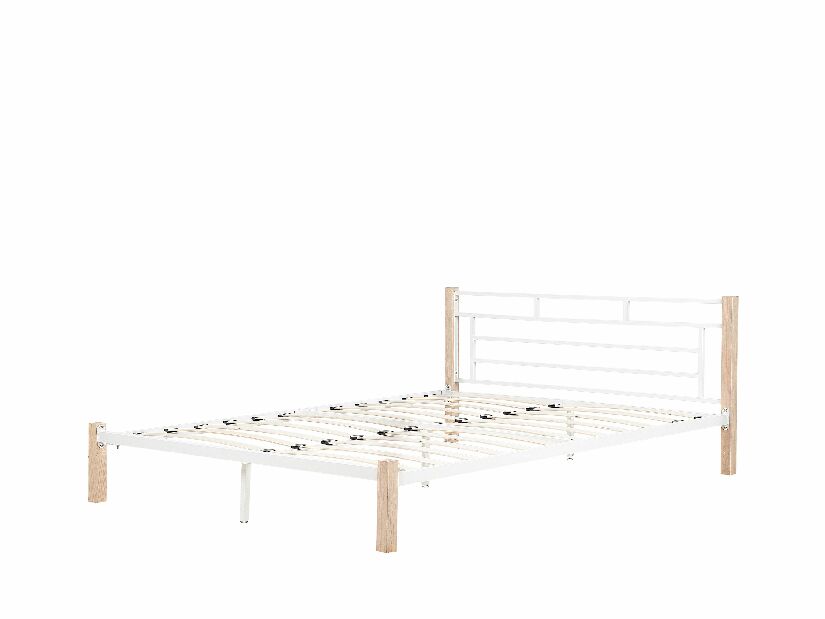 Bračni krevet 180 cm GARRONE (s podnicom) (bijela)