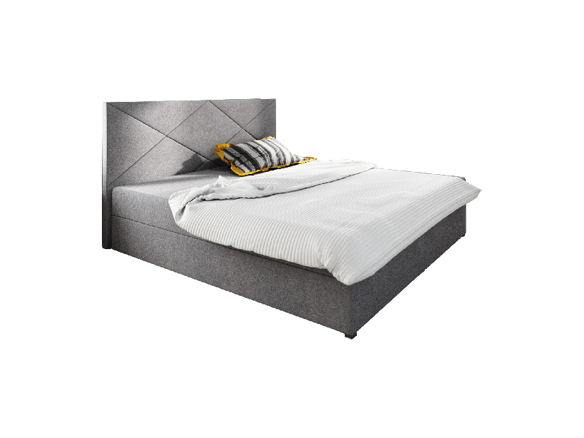 Bračni krevet Boxspring 140 cm Fade 4 Comfort (siva) (s madracem i prostorom za odlaganje)