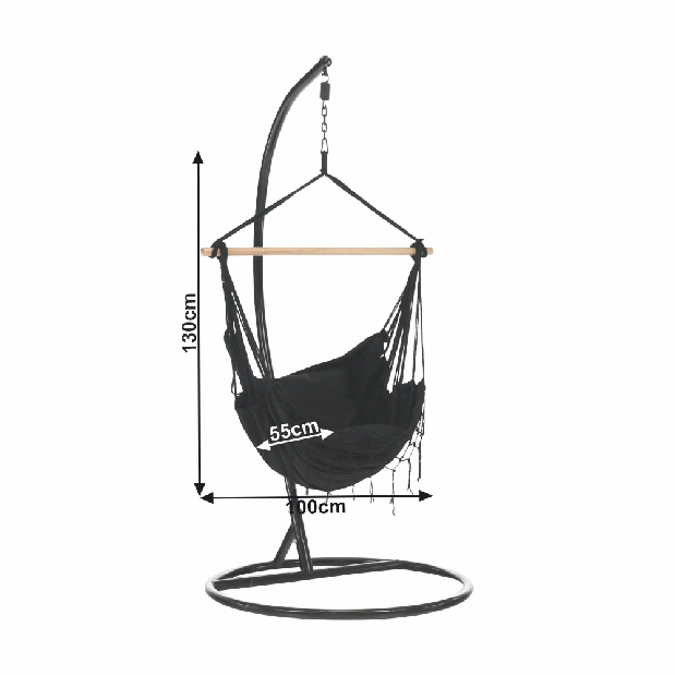 Viseća fotelja za ljuljanje Orilana (tamnosiva)