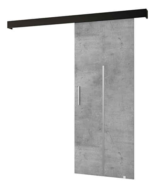 Klizna vrata 90 cm Sharlene X (beton + crna mat + srebrna)