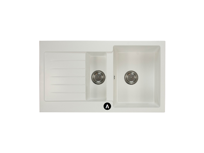 Kuhinjski sudoper Altava (bijela) (s 1 otvorom za bateriju) (L)