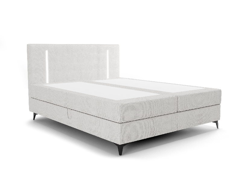 Bračni krevet 180 cm Ortega Bonell (siva) (s podnicom, s prostorom za odlaganje) (s LED rasvjetom)