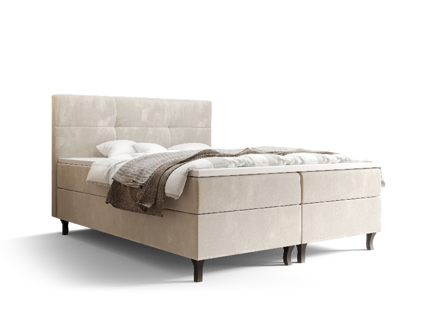 Bračni krevet Boxspring 180 cm Lumba Comfort (bež) (s madracem i prostorom za odlaganje)