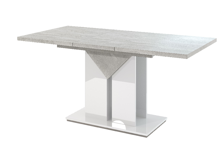 Blagovaonski stol Tarni (svijetlosiva + bijeli sjaj) (za 4 do 6 osoba)