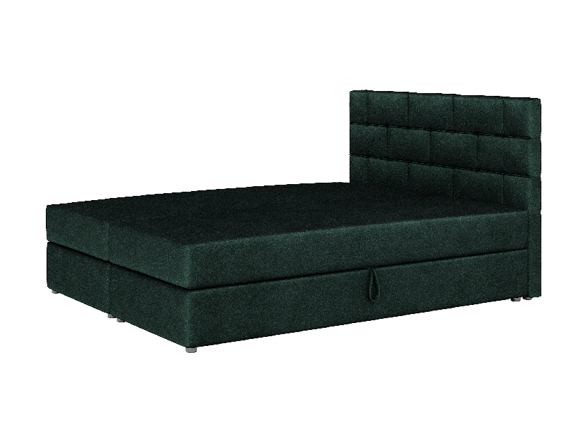 Bračni krevet Boxspring 180x200 cm Waller (s podnicom i madracem) (tamno zelena)
