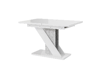 Blagovaonski stol Mevenis (bijeli sjaj + kamen) (za 4 do 6 osoba)